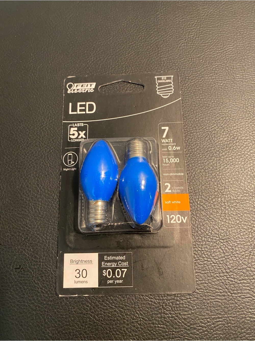FEIT Blue LED Night Light Bulbs - Pack of 2